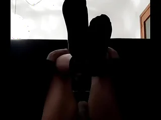 Twink showing booty and feet